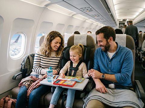 Family traveling by Air
